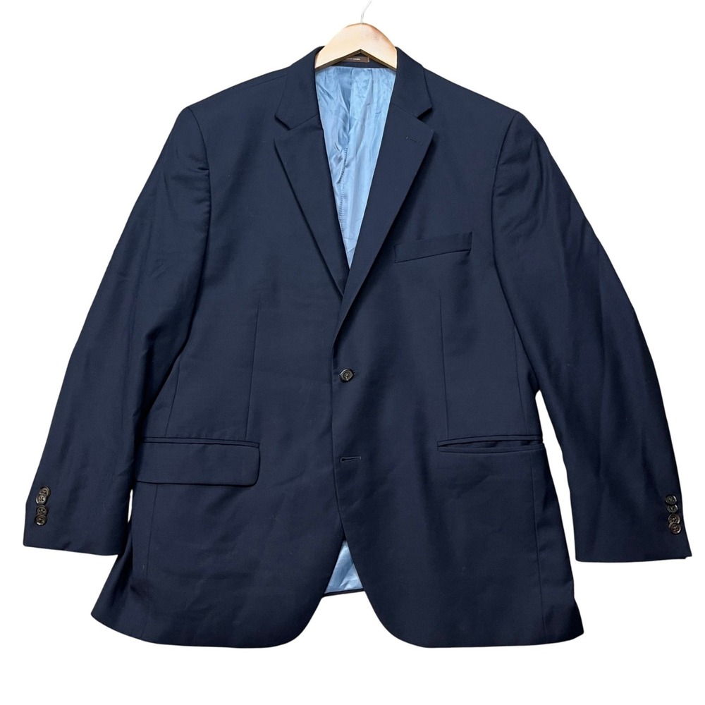 Peter Millar Blazer Mens 44R Navy Blue Long Sleeve Flap Pocket Two Button Wool